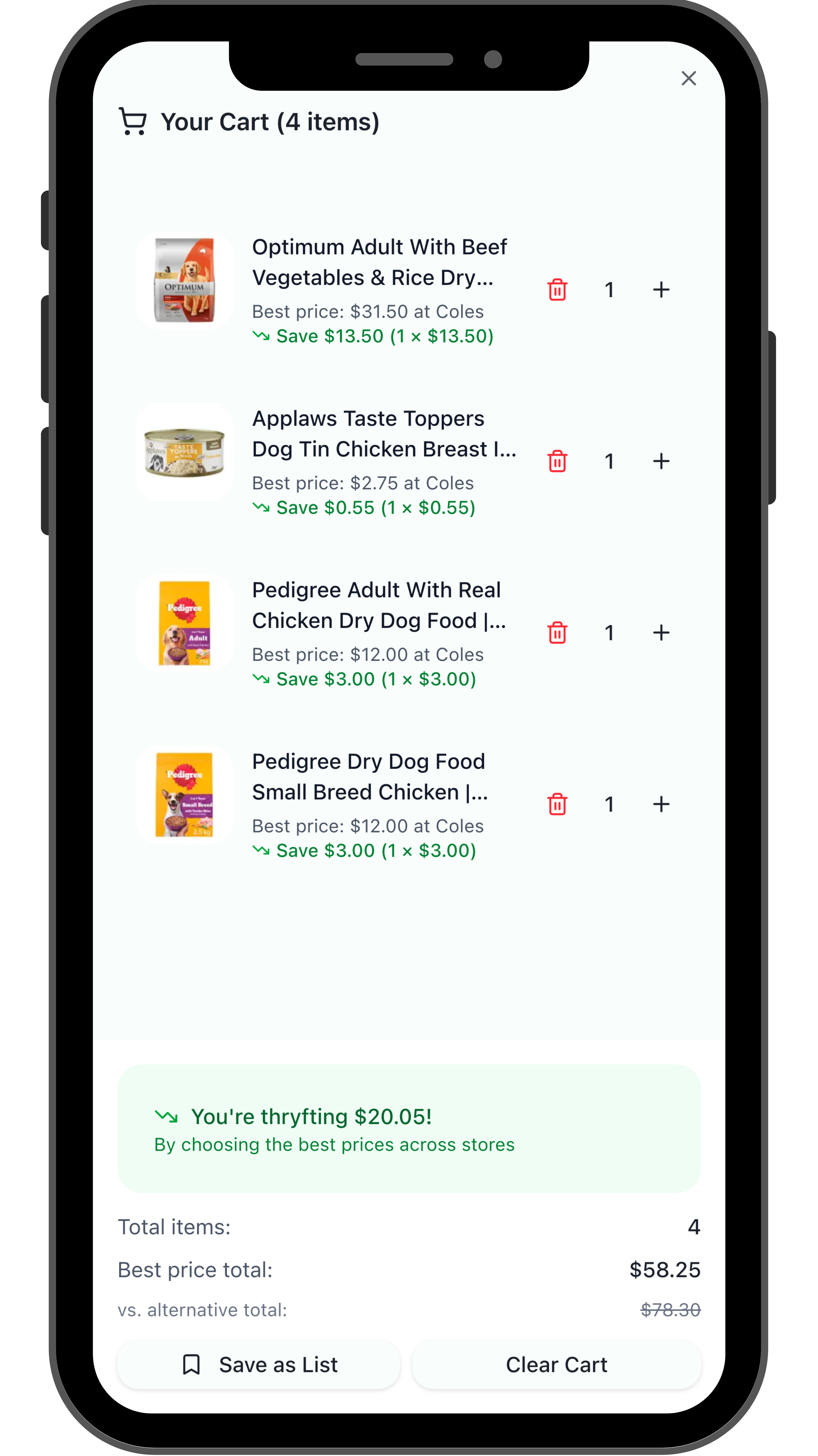 Product Lists on Mobile
